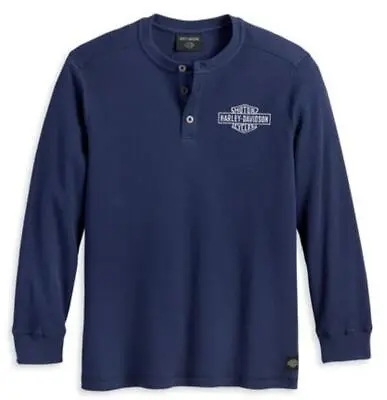 M Nwt GENUINE HARLEY DAVIDSON Henley Waffle Thermal Long Sleeve Shirt • $62.99