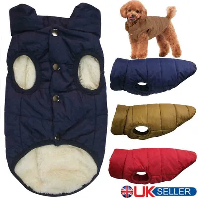 £10.41 • Buy Pet Dog Winter Warm Vest Coat Clothes Jacket Small/Medium/Large Dog Padded Coats