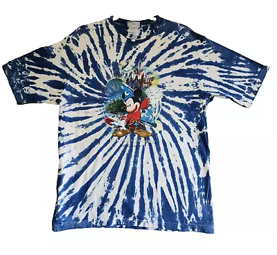 Vtg Sorcerer Mickey Mouse Shirt Large Tie Dye Walt Disney World Parks Fantasia • $19.98