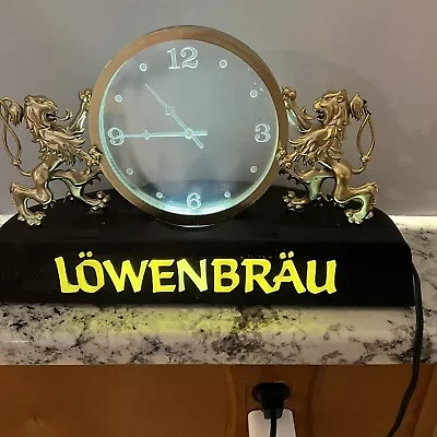 Vintage Lowenbrau Beer Pub Light Up  Clock - 1980 Read Description • $29