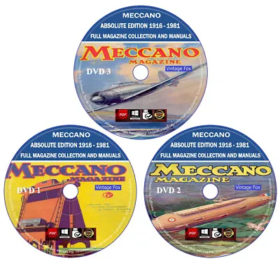 Meccano Magazine Full Collection And Manuals 650 Issues 1916-1981 PDF 3 DVD  • £5.95