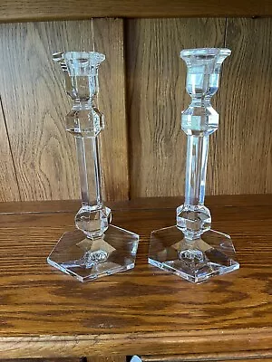 Val St Lambert Crystal Pair Candlesticks • $65