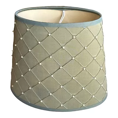 £35 • Buy Laura Ashley Duck Egg Silk Beaded Oval Candle Clip Lampshade Hand Made 20.5 Cm 