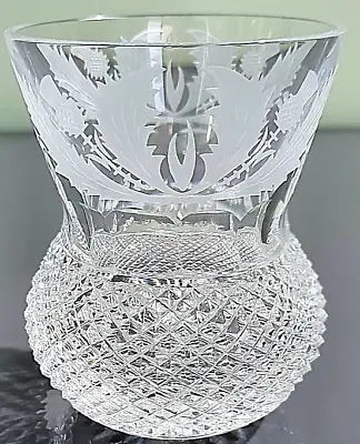 £80 • Buy Edinburgh Crystal Thistle Pattern Whiskey Glass - 8cm Tall - Fast Delivery