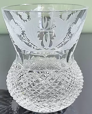 Edinburgh Crystal Thistle Pattern Whiskey Glass - 8cm Tall - Fast Delivery • £80