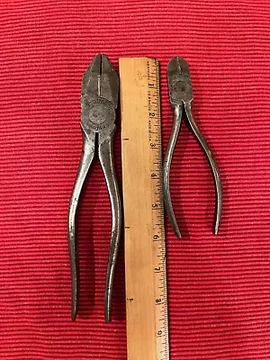 Vintage Vacuum Grip  No. 58 Lineman's Pliers /  Danielson Diag. Cutting Pliers • $47.95