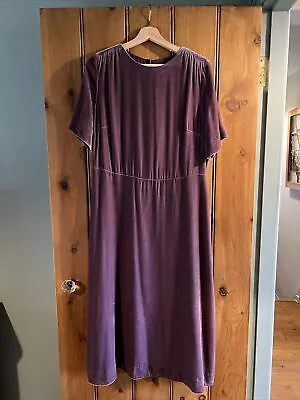 M&S Autograph Plum Velvet Dress Size 14  • £20