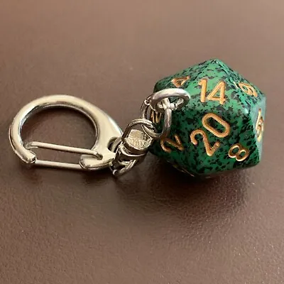 £2.99 • Buy D20 Dice Keyring - Chessex - Speckled - Golden Recon.