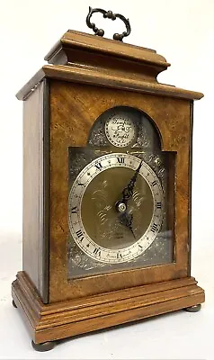 Antique Elliott Of London Burr Walnut Mantel Clock With Brass Dial • $148.10