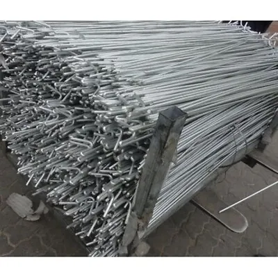 GALVANISED METAL BARRIER FENCING PINS WITH LAMP HOOK 1300mm X 10mm • £22.95