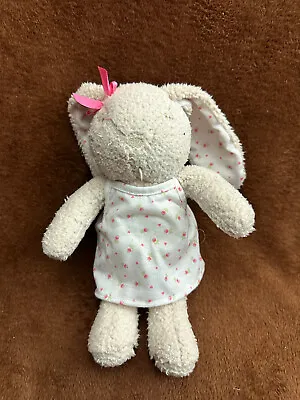 F&F Tesco Cream Bunny With White Floral Dress Comforter Baby Soft Toy • £11.50