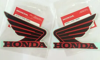 Honda GENUINE Wing Fuel Tank Decal  Sticker 100mm BLACK + RED ** UK STOCK ** • £9.75