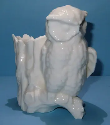 White Owl Porcelain Figurine Planter 6  Decorative • $16.50