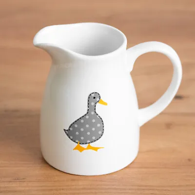 Grey Duck 650ml One Pint Milk Jug Cream Pourer Server Cafe Tea Coffee Pot White • £14