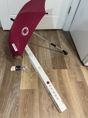 Bugaboo Umbrella Ruby Red-Parasol-new With Attachment-clips • £25