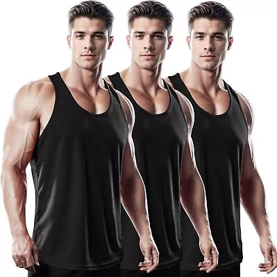 DRSKIN Men's 4 Or 3 Pack Tank Tops Sleeveless Shirts Dry Fit Y-Back Muscle Mesh  • $55.57