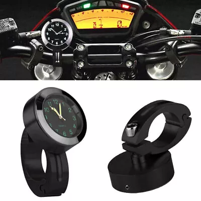 Motorcycle Universal 7/8'' 1'' Cruiser Handle Bar Mount Clock Watch Waterproof • $14.99