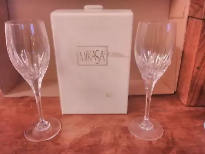 (2) Mikasa Arctic Lights Crystal Wine Glasses - 8 1/4  - 701/003 • $34