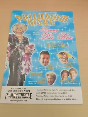 Danny La Rue Palladium Nights Blackpool Pavilion Theatre Flyer Gary Lovini  • £5