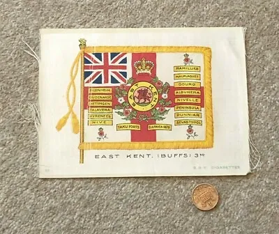 £25 • Buy Antique Silk BDV Cigarettes Cigarette Card Military East Kent (Buffs) 3rd Flag