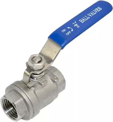 316 Stainless Steel 1/8 ~2  Full Port Ball Valve With Blue Vinyl Handle NPT Fem • $14.13