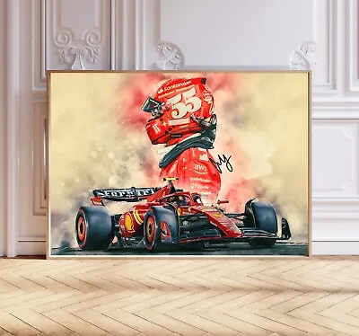 Carlos Sainz Jr 2024 F1 Poster Print Signed Reproduction Formula 1 Wall Art • £5.99