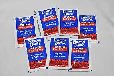 7x Famous Dave's Rich & Sassy BBQ Sauce 1oz Packets Barbeque • £8.03