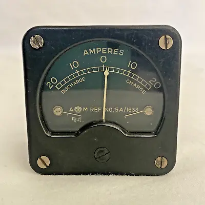 Vintage WW2 Air Ministry & Crown Spitfire Aircraft Amperes Gauge Meter • $120