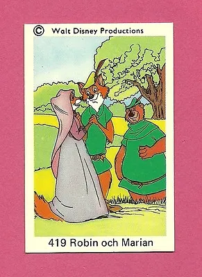 Robin Hood & Maid Marion Vintage 1970s Walt Disney Card Issued In Sweden #419 • $9.95