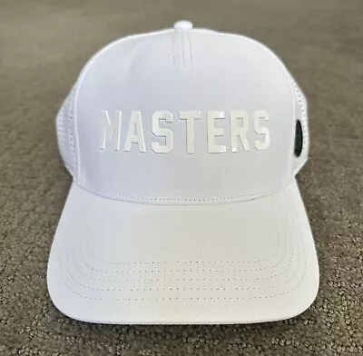 Masters White Hat & Lettering Berckmans Place Logo SnapBack New 2024 Golf Snap • $205.50