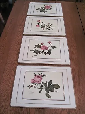 Set Of 4 Vintage Pimpernel Redoute' Roses Cork Backed Placemats • $16.50