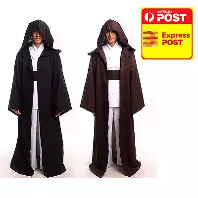 Star Wars JEDI Adult Kids Costume Child Hooded Robe Cloak Cape Party Cosplay • $23.10