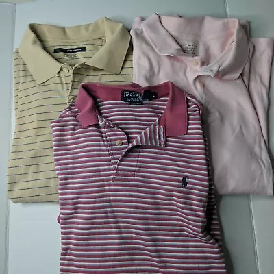 Lot Of 3 Men's Golf Polo Shirts Polo Greg Norman J Ferrar Sz L Pre-Owned • $19.53