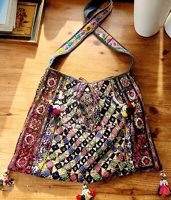 GORGEOUS Vintage Banjara Shoulder Boho Festival Embroidered Oversized Purse Bag • $65