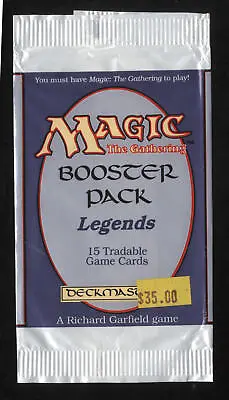 Magic The Gathering Legends MTG Booster Pack Empty Wrapper  • $35