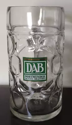 DAB Dortmunder Actien-Brauerei  1 Liter Dimpled Glass Beer Stein Mug • $19.99