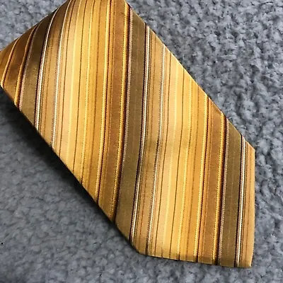 BOSS Hugo Boss 58  Necktie 100% Silk Gold - Yellow Italian Tie • $19.85