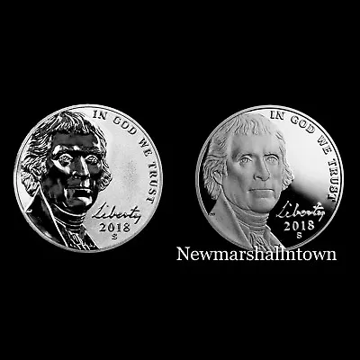 2018 S Jefferson Nickel Reverse Proof And Proof From Respective Mint Proof Set   • £38.52