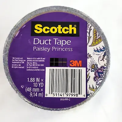 Scotch Pattern Duct Tape 1.88 Inch X 10 Yards (48mm × 914m) Paisley Princess  • $7.95