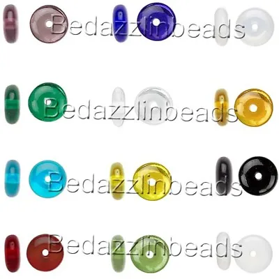 30 Flat Round Czech Glass Rondelle Spacer Disc Beads Assorted Colors Available • $2.49