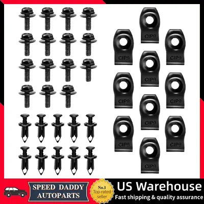For Ford Truck Body Bolts & U-nut Clips - M6 Engine Cover Undertray Screws 35PCS • $7.96