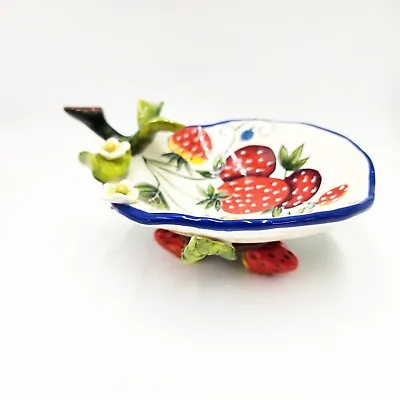 Teaparty Bowl Whimsical J McCall Footed  Icing On The Cake  Strawberries 2004 • $24.99