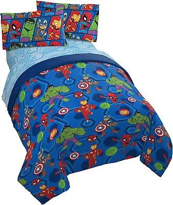 Kids Comforter Sheet Set Bedding Features Avengers Super Soft 4 Pcs Twin Bed Set • $81.06