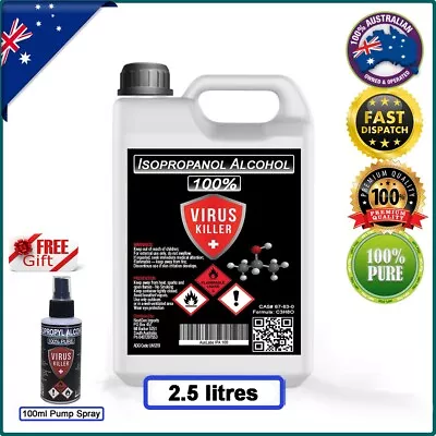 Isopropanol Isopropyl Alcohol IPA 100% Pure PREMIUM PRODUCT 2.5ltr + Free Gift • $29