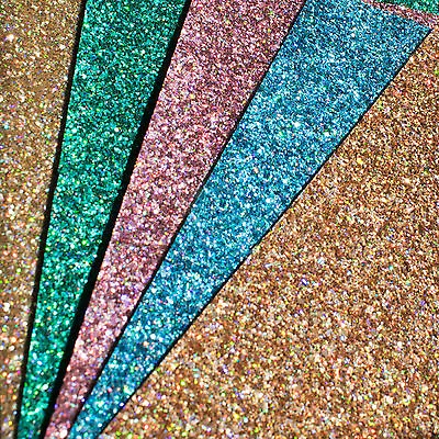 Holographic Chunky Glitter Fabric Sheets - Premium Quality For Crafts & Bows • £3.99