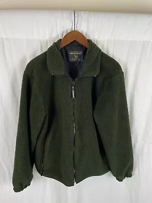 Woolrich Green Sherpa Full Zip Green Sweatshirt Size Large  • $22.99