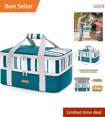 Insulated Casserole Carrier For Hot/Cold Food - Fits 9 X13  Baking Dish - Green • $47.47