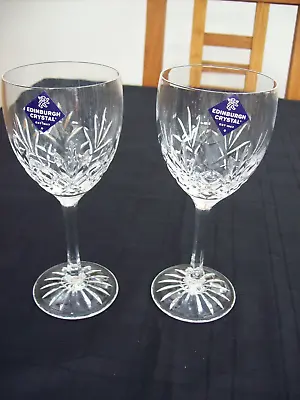 2 X  Edinburgh Crystal Tay 6 7/8  Wine Glasses New & Signed • £33.99