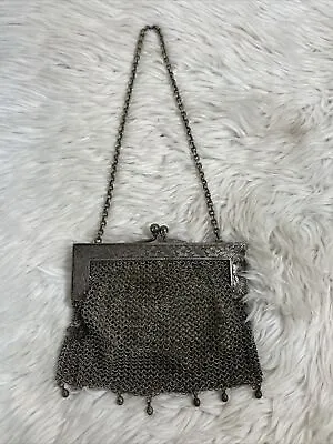 Antique Metal Mesh Purse - German Marked Silver - Early 1900s - Needs TLC • $47.99