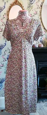 Vintage Style Black Pink Lemon Floral Maxi Dress Size 16 Dorothy Perkins BNWOT  • $15.16